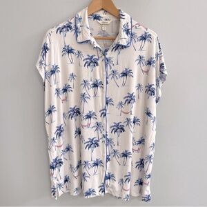 Soma Cool Nights Notch Collar Pajama Top Size XXL Tropical Loungewear